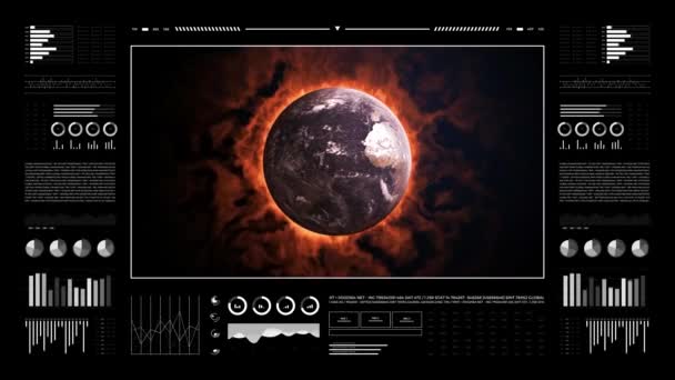 Climate Changes Analysis Digital Interface Animated Infographics Data Report Stats — ストック動画