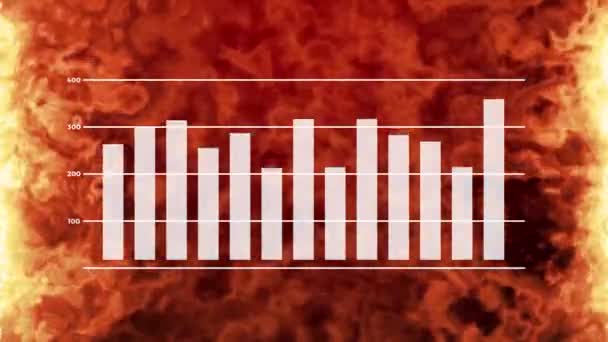 Финансовый Кризис Инфографические Данные Сообщают Возгорании Инфографики Фон — стоковое видео