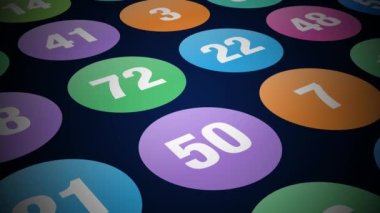 Carpet with colorful circles background. Camera moving on surface with colored rings. 3d 4k.