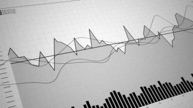 Financial and business animation, report and stats background, data numbers and infographics sequence, 4K video