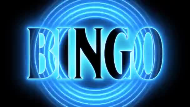 Bingo Animated Motion Graphics Background Neon Laser Flashing Effects — Stockvideo