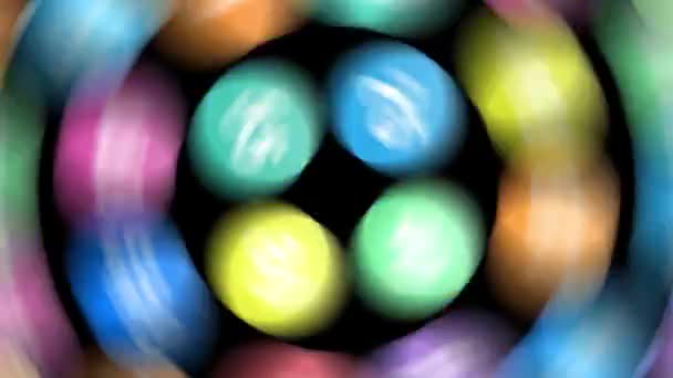 Carpet Colorful Circles Background Rotating Camera Turning Surface Colored Rings — Vídeo de Stock