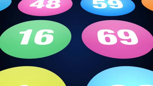 Bingo Colored Balls Animated Motion Graphics Background — Video Stock
