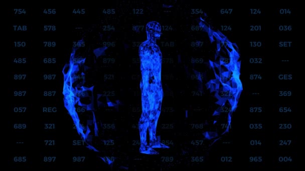 Human Body Futuristic Medical Scan Infographics Animated Data Diagnostic Computer — Vídeo de Stock