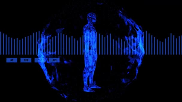 Human Body Futuristic Medical Scan Infographics Animated Data Diagnostic Computer — Wideo stockowe