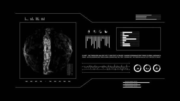 Human Body Futuristic Medical Scan Infographics Animated Data Diagnostic Computer — 비디오