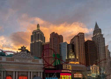 Las Vegas, Nevada, ABD - Kumarhane ve otel manzarası 