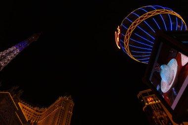 Las Vegas, Nevada, ABD Geceleri otel ve kumarhane manzarası