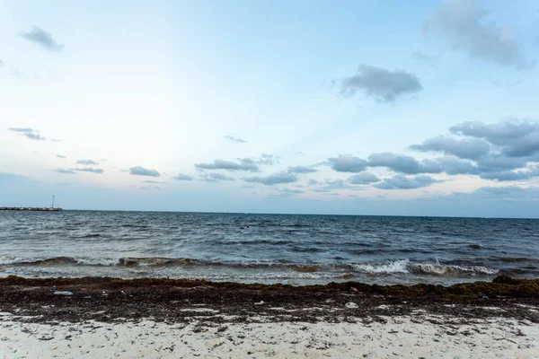 Welcome Beach Sea Blue Sky Puerto Moreles — Zdjęcie stockowe