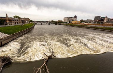 view of the city of des moines, iowa usa 