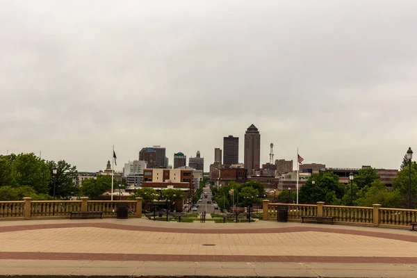 View City Des Moines Iowa Usa — Foto de Stock