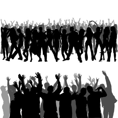 kalabalık silhouettes