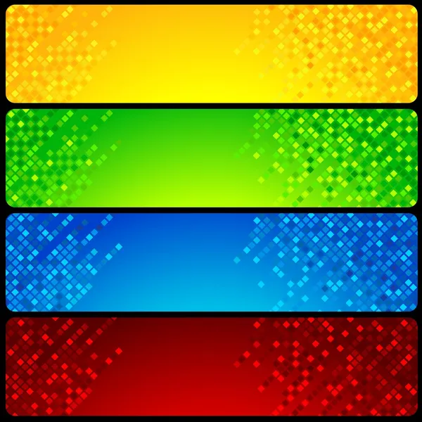 Quatro banners multicoloridos — Vetor de Stock