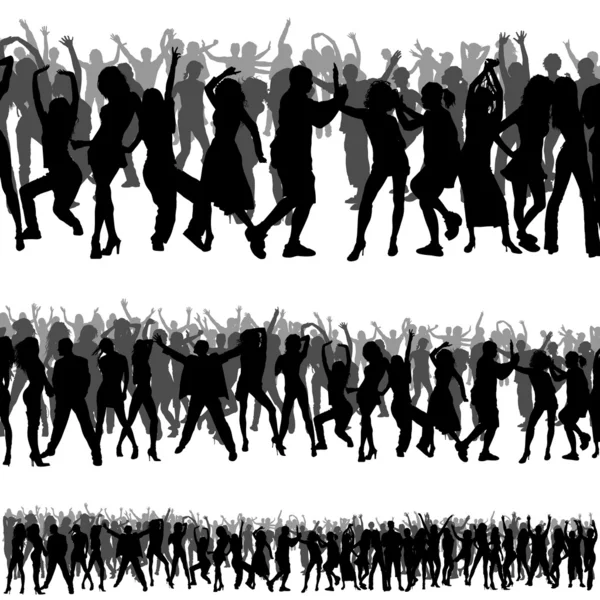 Crowd Silhouettes — Stock Vector