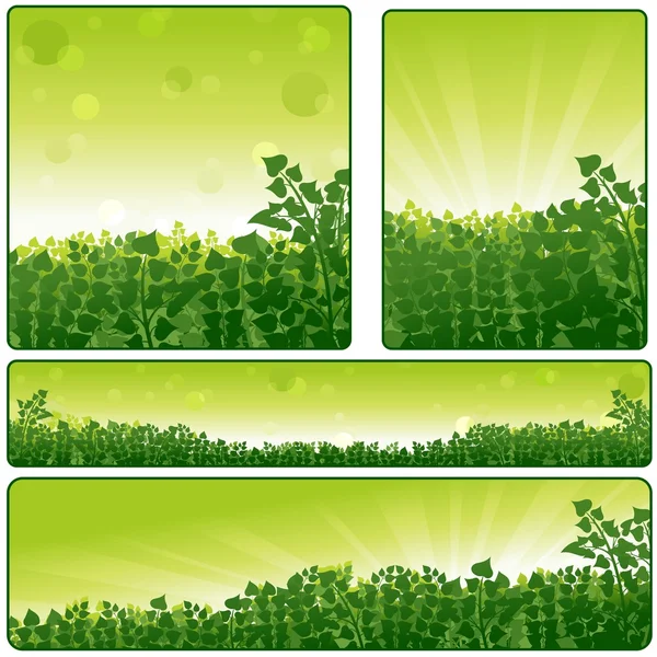 Juego de banner de naturaleza — Vector de stock