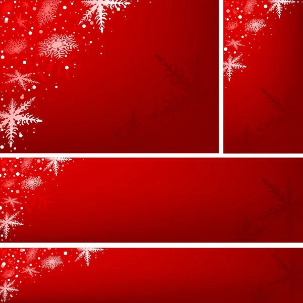 Bannières de Noël rouges — Image vectorielle