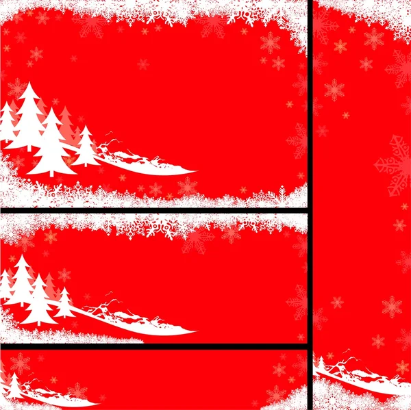 Röd jul banners — Stock vektor