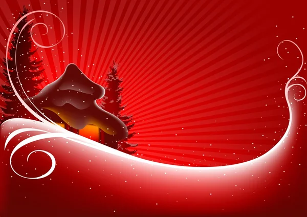 Chalet de Noël — Image vectorielle