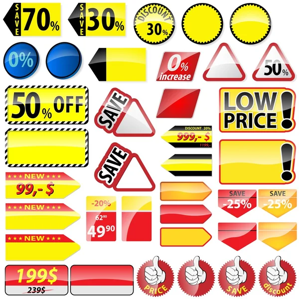 Etiquetas de compras — Vector de stock