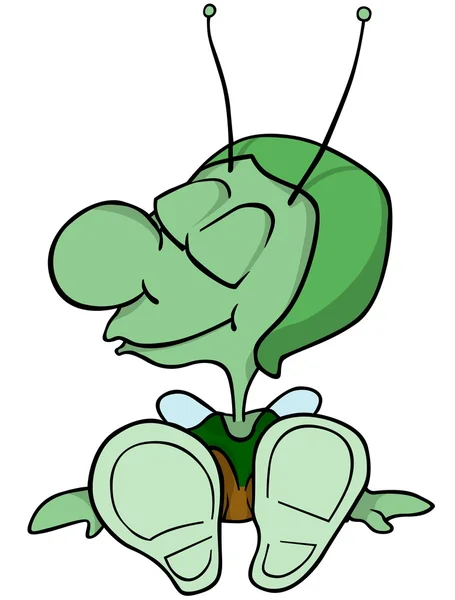 Groene bug zitten — Stockvector