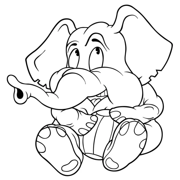 Слон и шар — стоковый вектор