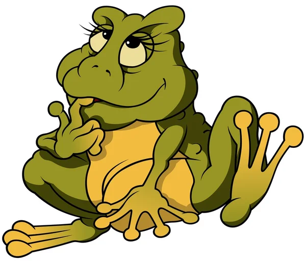 Sitzender Frosch binky — Stockvektor