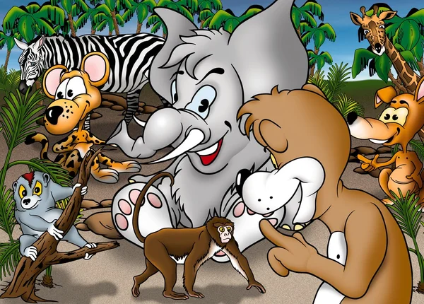 Karikatür safari — Stok fotoğraf