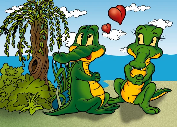 Twee krokodillen — Stockfoto