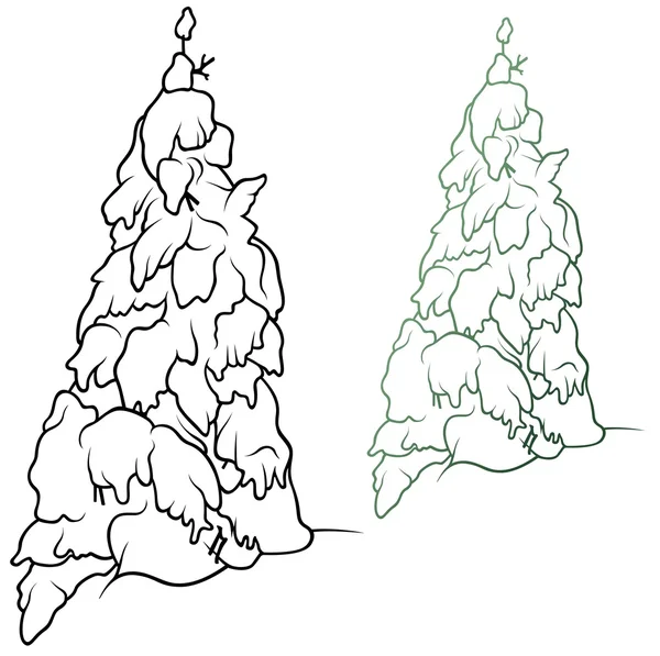 Vintern barrträd — Stock vektor