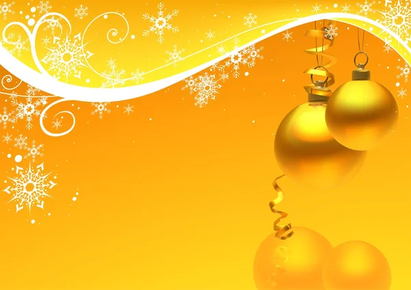 Gouden kerstballen — Stockvector