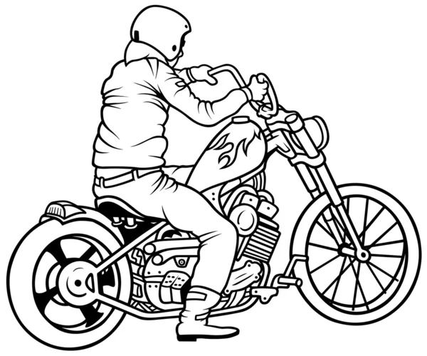 Motociclo e conducente — Vettoriale Stock