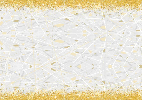 Gold Glittering Marble Background Line Structure Golden Segments Abstract Illustration — стоковий вектор