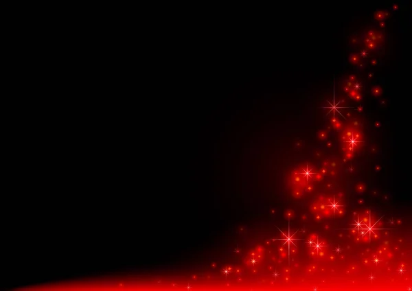Black Background Falling Red Glowing Stars Abstract Illustration Light Effects — ストックベクタ