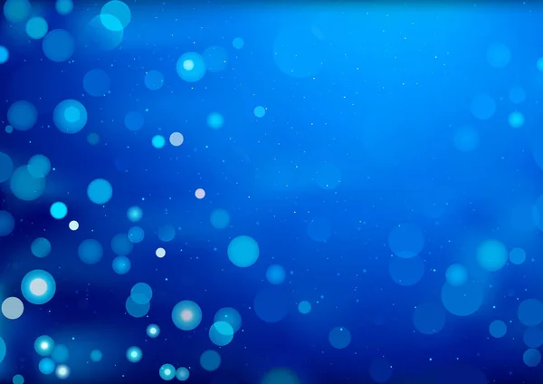 Fundo Brilhante Natal Azul Com Efeito Bokeh Ilustração Abstrata Colorida — Vetor de Stock