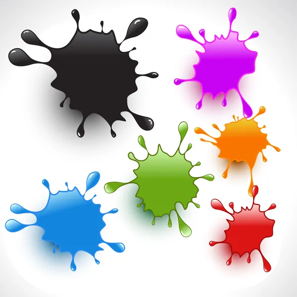 Colorful paint splashes set 2 — Stock Vector