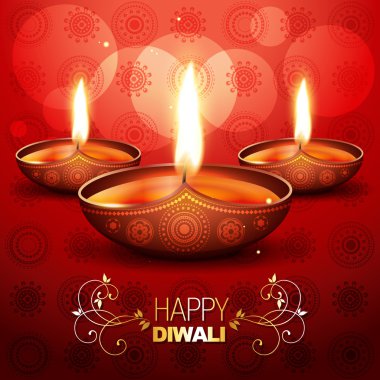 şık vektör diwali diya