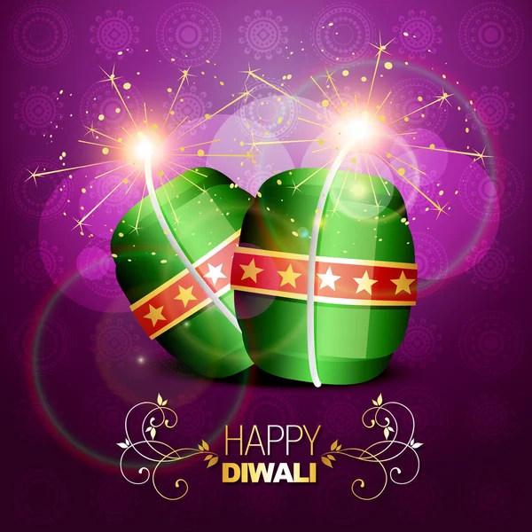 Diwali crackers achtergrond — Stockvector