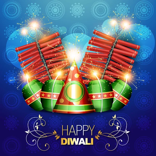 Diwali crackers background — Stock Vector