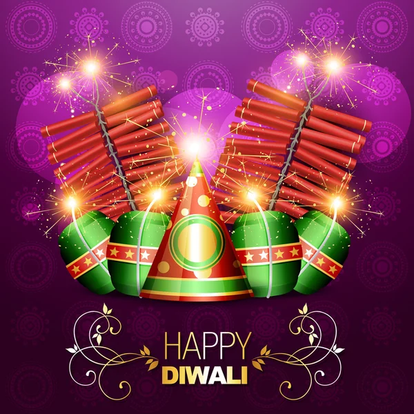 Diwali crackers achtergrond — Stockvector