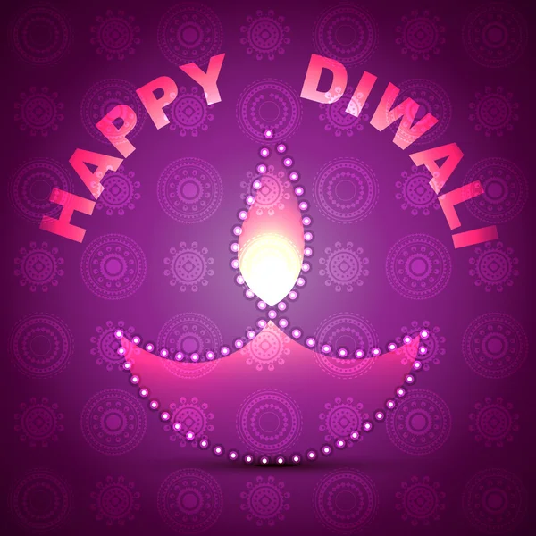 Shiny diwali diya — Stock Vector