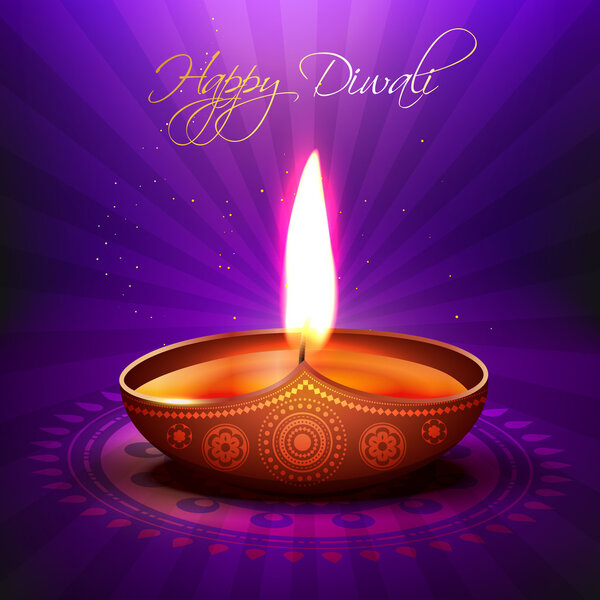 beautiful vector diwali diya