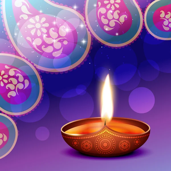 Diwali diya — Vector de stock