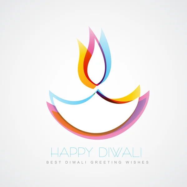 Diwali colorato diya — Vettoriale Stock