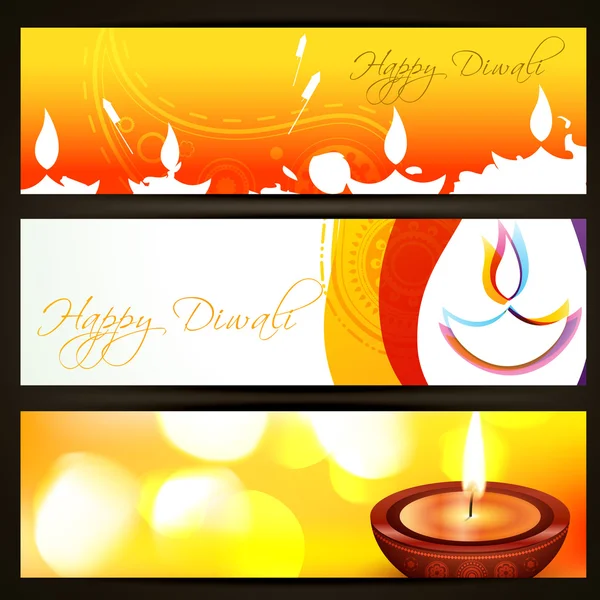 Intestazioni colorate diwali — Vettoriale Stock