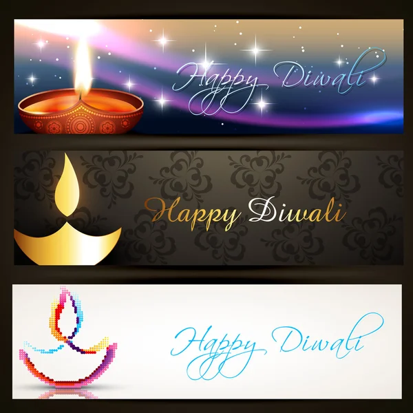 Διάνυσμα diwali κεφαλίδες — Διανυσματικό Αρχείο