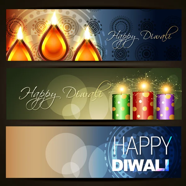 Diwali festival headers — Stock Vector