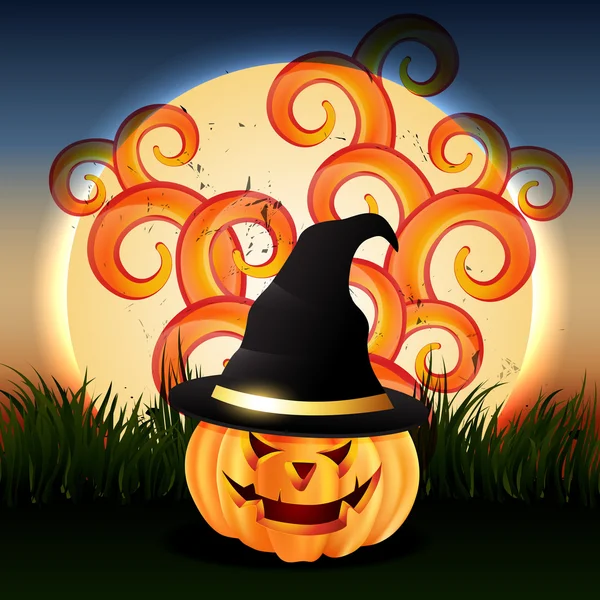 Kwaad halloween pompoen — Stockvector