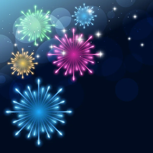 Colroful fireworks — Stock Vector