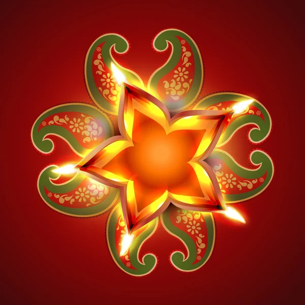 Glückliche Diwali-Illustration — Stockvektor