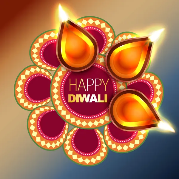 Hermoso fondo feliz diwali — Vector de stock